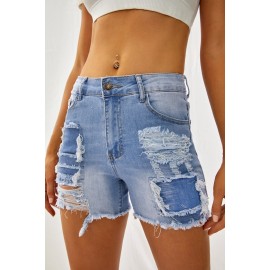 Blue Cut off Denim Shorts